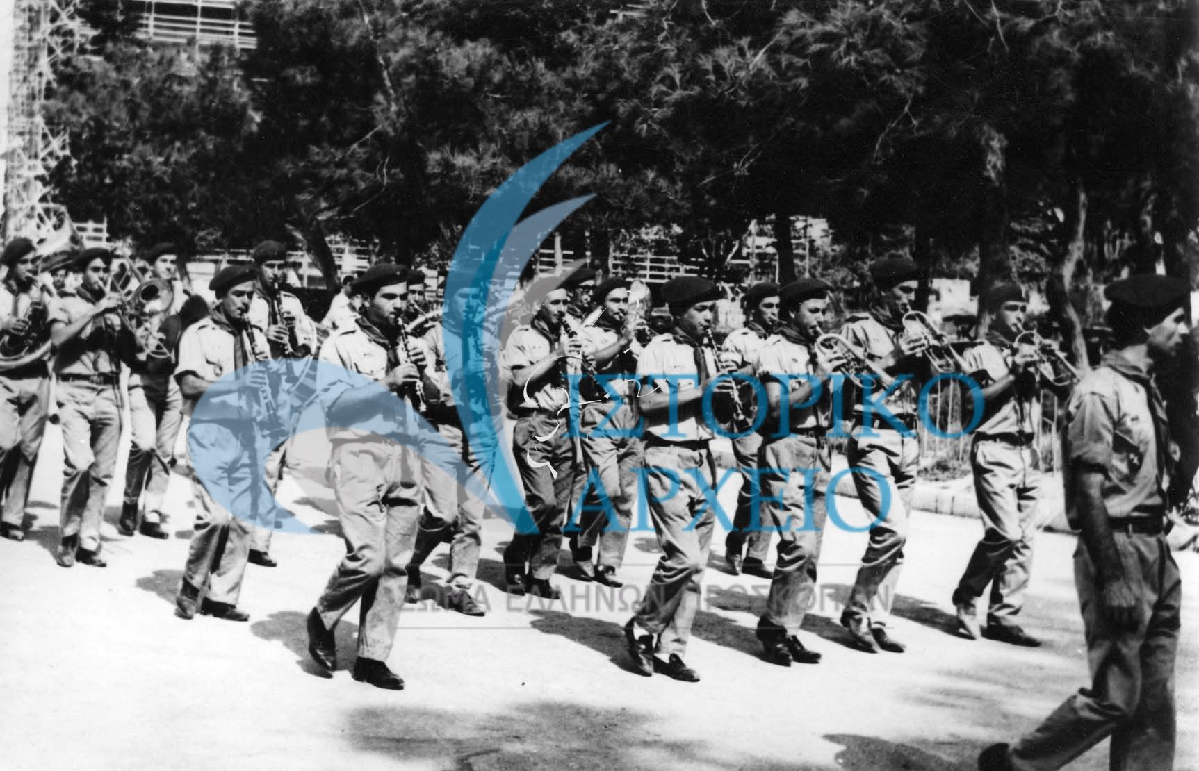 Προσκοπική μπάντα στους Πανελλήνιους Προσκοπικούς Σκοπευτικούς Αγώνες το 1966.