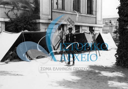 Η κατασκήνωση των Ελλήνων Προσκόπων Αλεξανδρείας στη Μαράσλειο για τη συμμετοχή τους στην 1η Πανελλήνια Προσκοπική Συγκέντρωση.