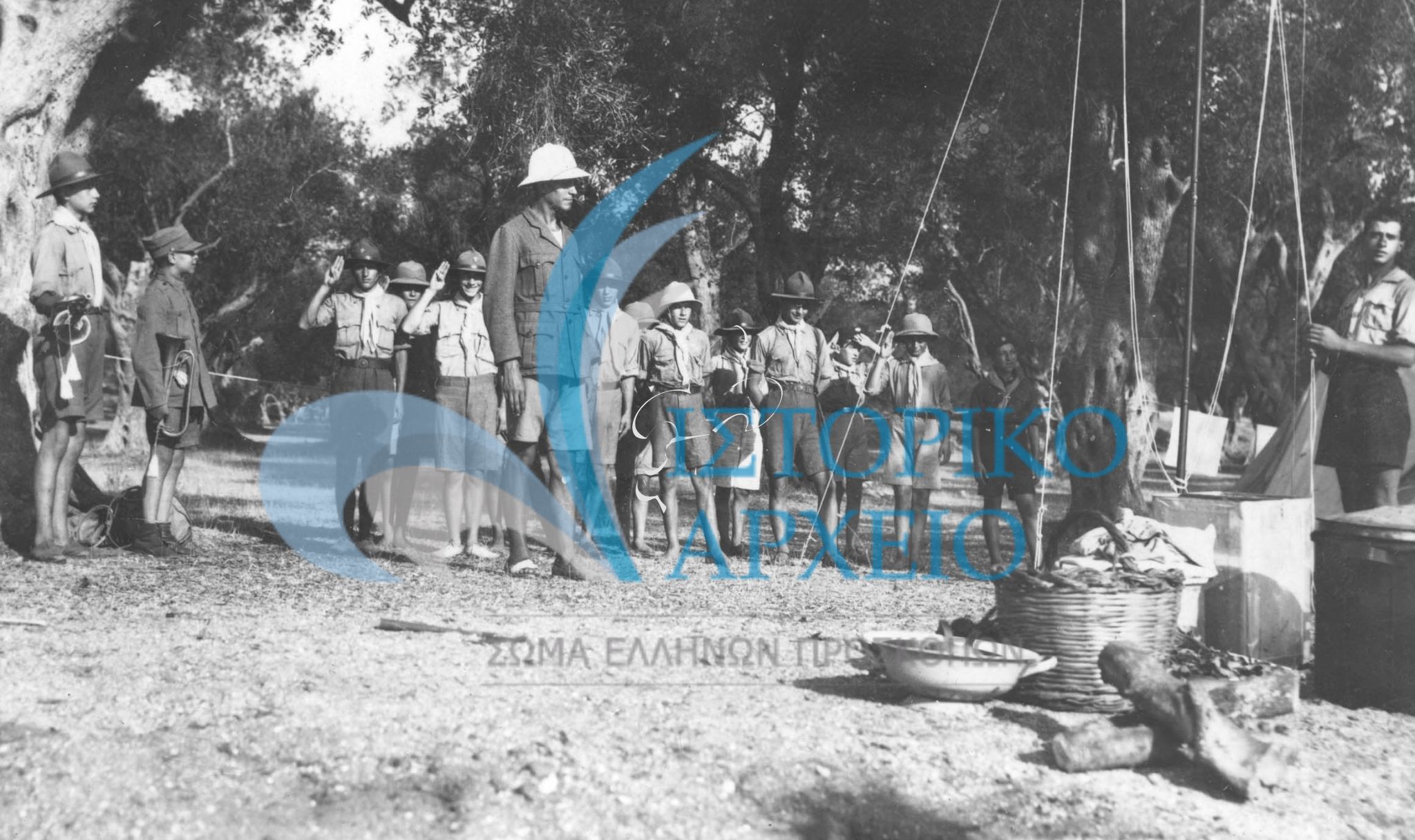 Η 2η Ομάδα Προσκόπων Κέρκυρας σε διήμερη εκδρομή στη Κασσιόπη στις 20 και 21 Ιουλίου του 1929.