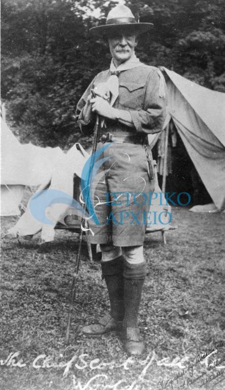  Ο ιδρυτής του Προσκοπισμού Λόρδος Robert Stephenson Smyth Baden Powell του Gilwell  