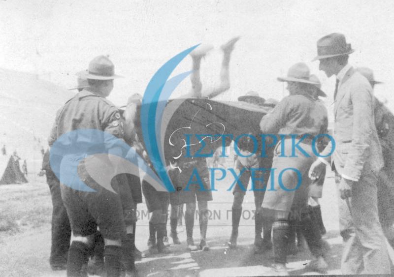 Στιγμιότυπο από την Προσκοπική Επίδειξη στο Παναθηναϊκό Στάδιο το 1919.