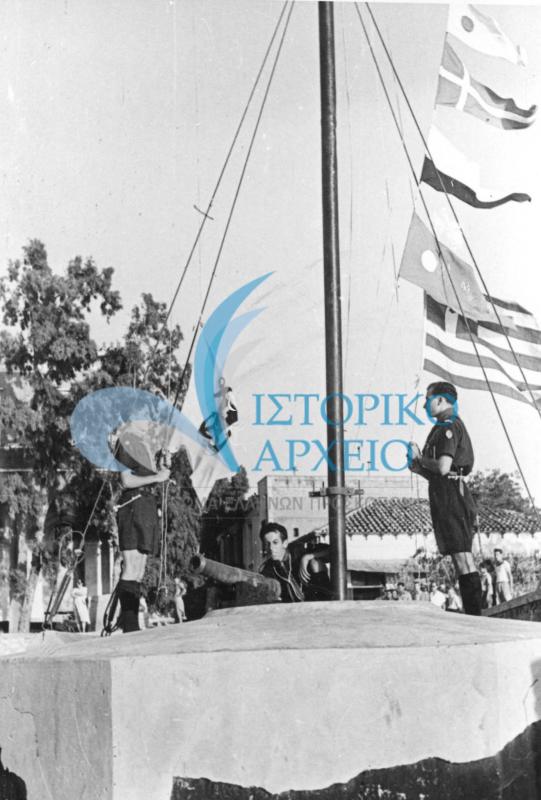 Ο ιστός στο νεώσοικο της 3ης ομάδας ναυτοπροσκόπων στο Φάληρο το 1949.