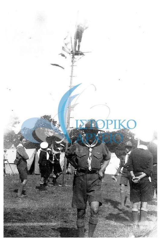 Μέρος της ελληνικής κατασκήνωσης στο τζάμπορη της Αγγλίας στο Arrow Park  του Birkenhead το 1929.