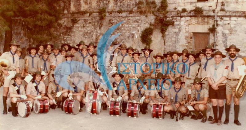 Η Προσκοπική Μπάντα της Κέρκυρας μετά την επανίδρυσή της το 1983.