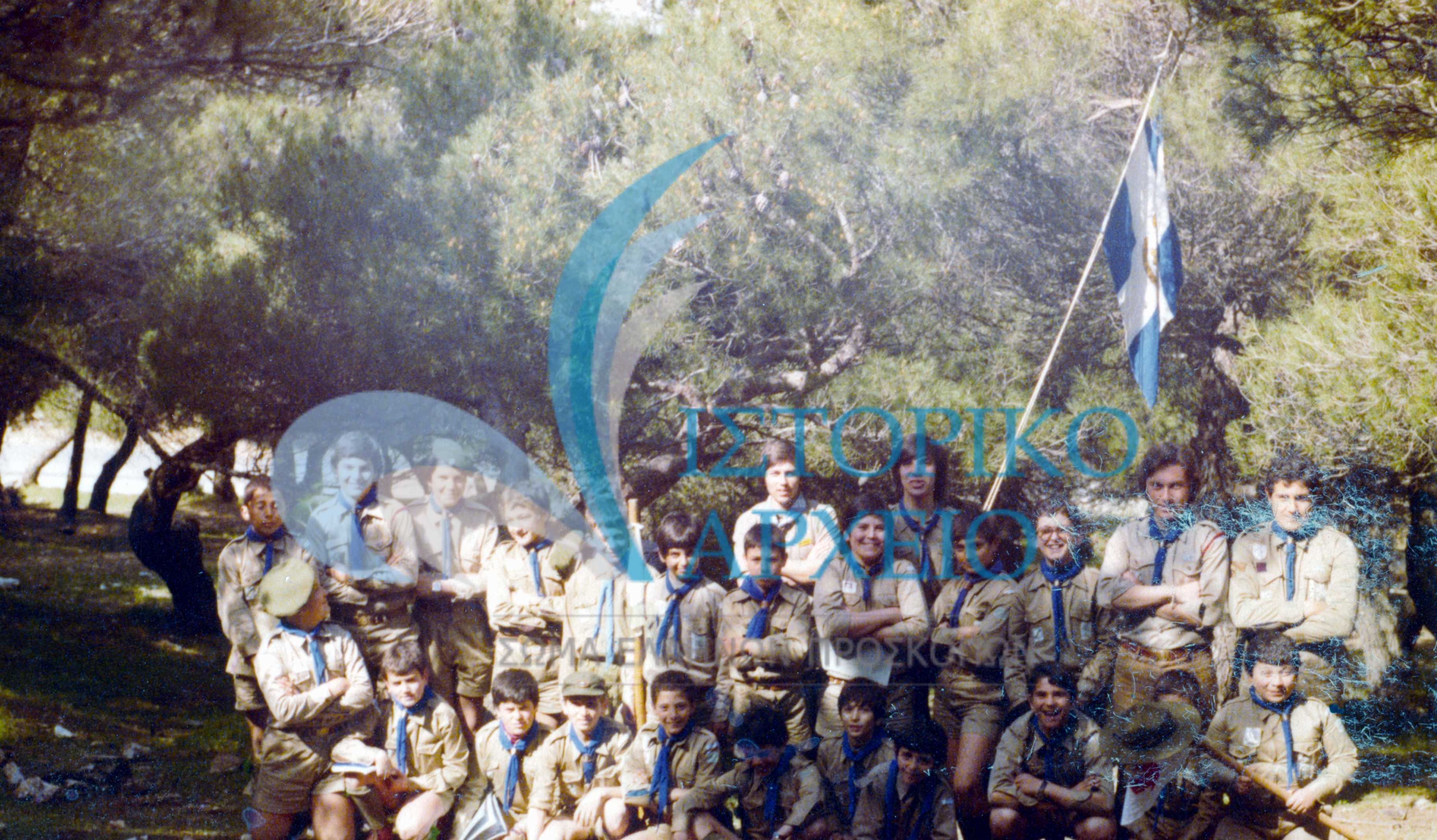Η 1η Ομάδα Περιστερίου σε εκδρομή στη Πάρνηθα το 1978.