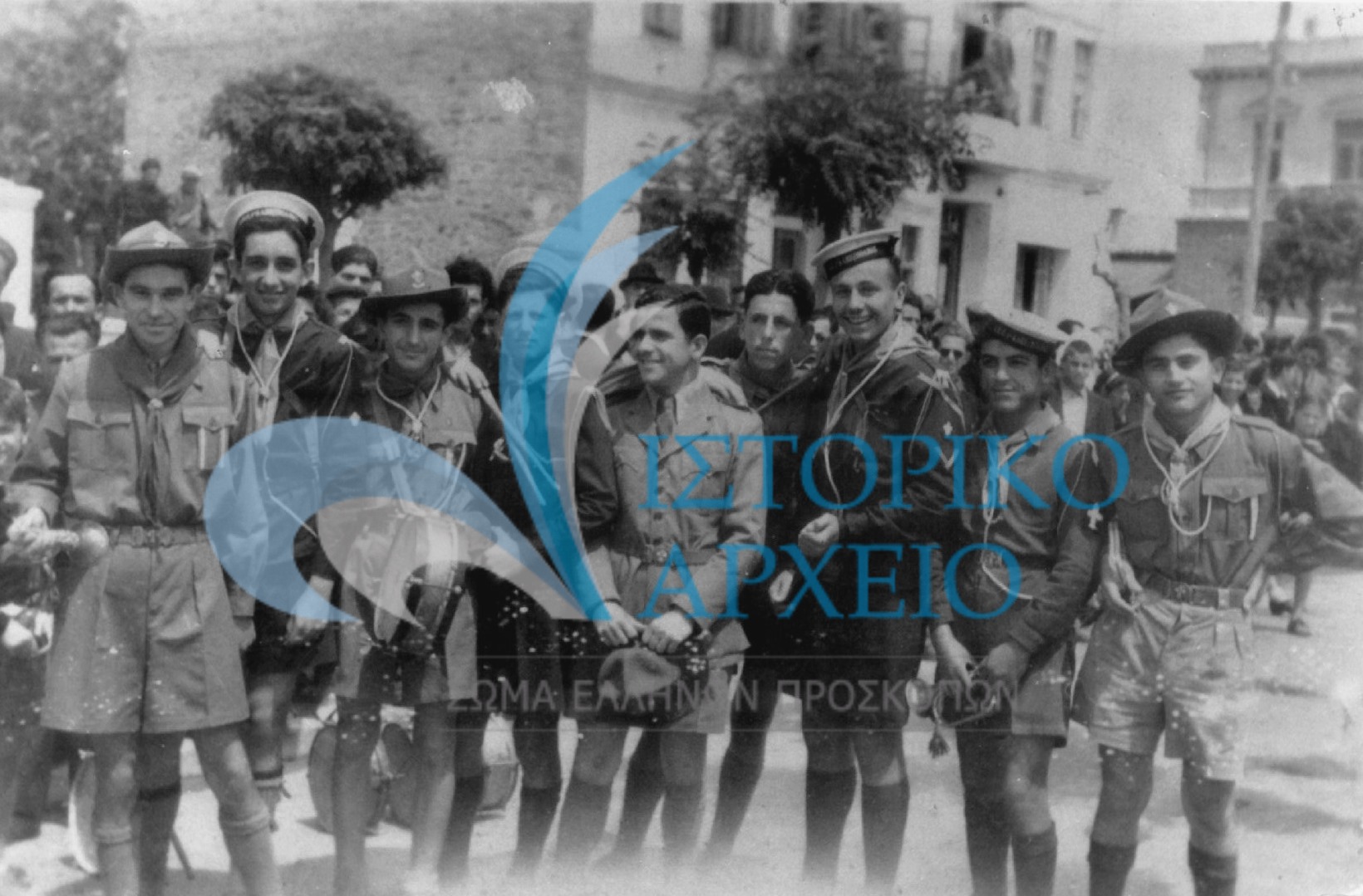 Οι πρόσκοποι της Αλεξανδρούπολης σε εκδήλωση στην πόλη το 1946.