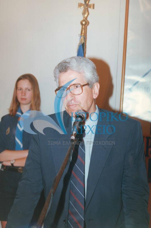 Ο καθηγητής Νικόλαος Μπρατσιώτης, Γενικός Έφορος του ΣΕΠ 1971 με 1974. Στην εκδήλωση παρουσίασης του βιβλίου του Δημ. Αλεξάτου 